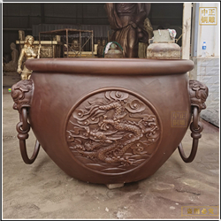 来图定做纯铜雕大缸铸铜水缸