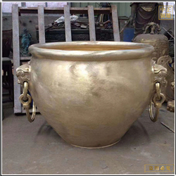 鎏金双耳故宫铜缸铸造