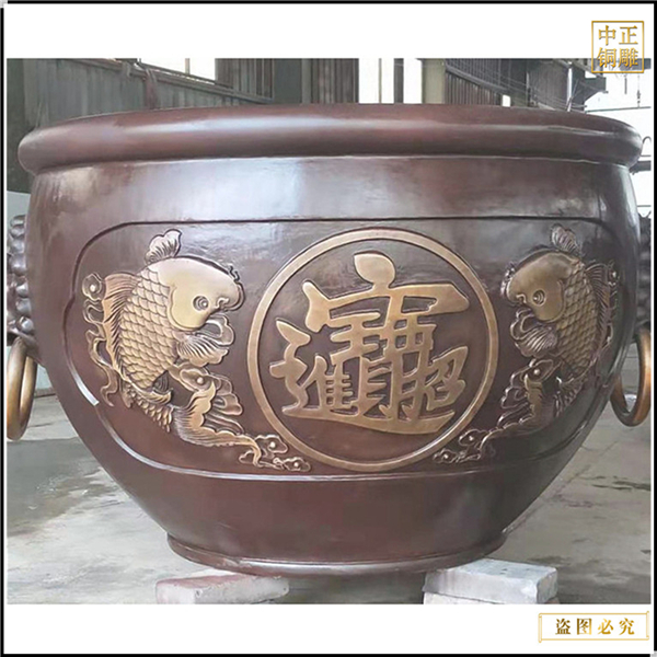 双鱼景观铜缸